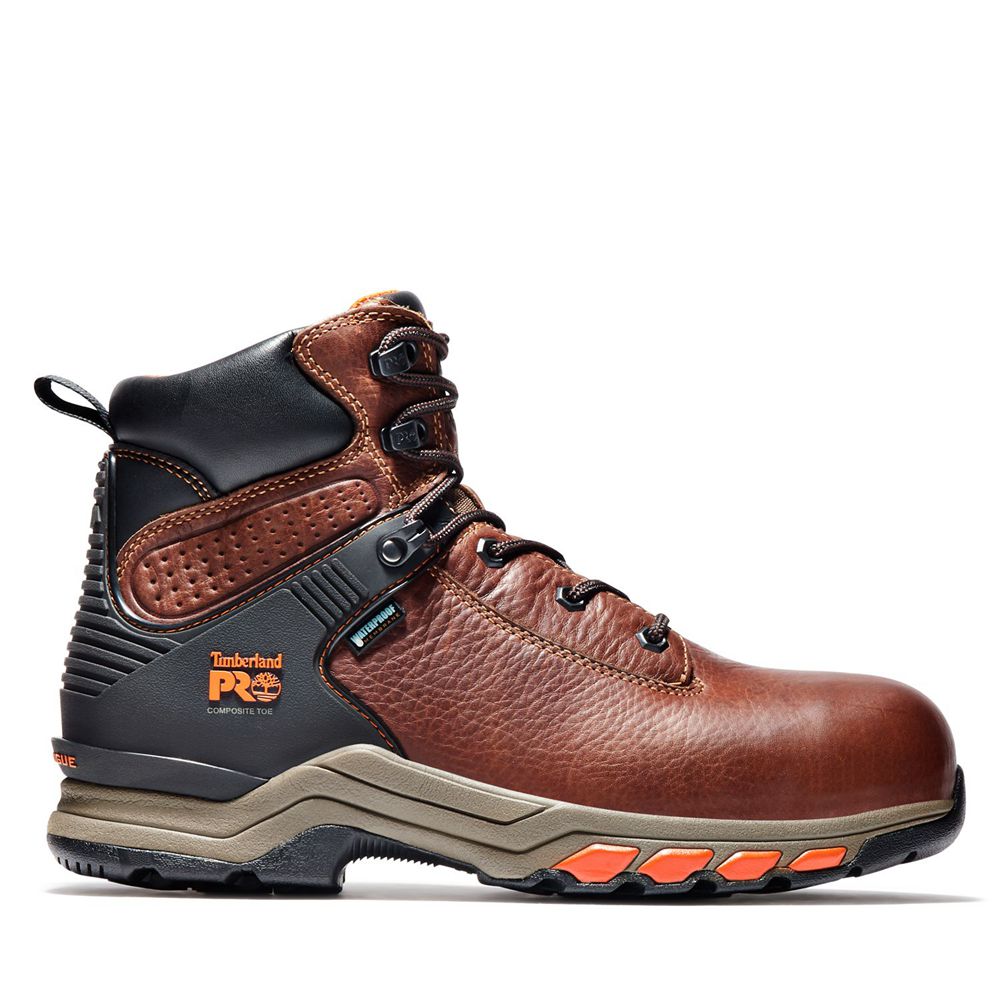 Timberland Μποτακια Εργασίας Ανδρικα Καφε/Μαυρα - Pro® Hypercharge 6" Comp Toe - Greece 0659213-SI